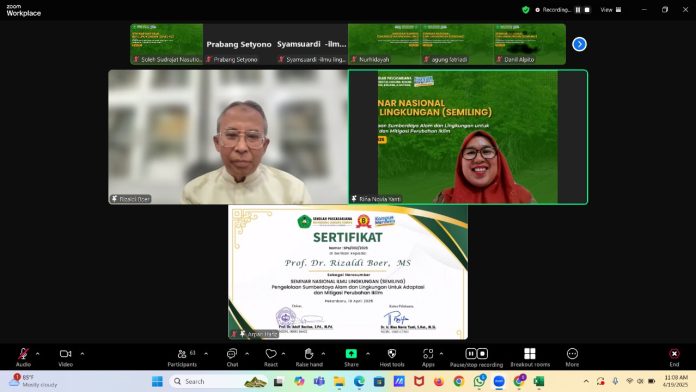Seminar Nasional Ilmu Lingkungan 2025, Ikhtiar Akademik Menjawab Tantangan Perubahan Iklim
