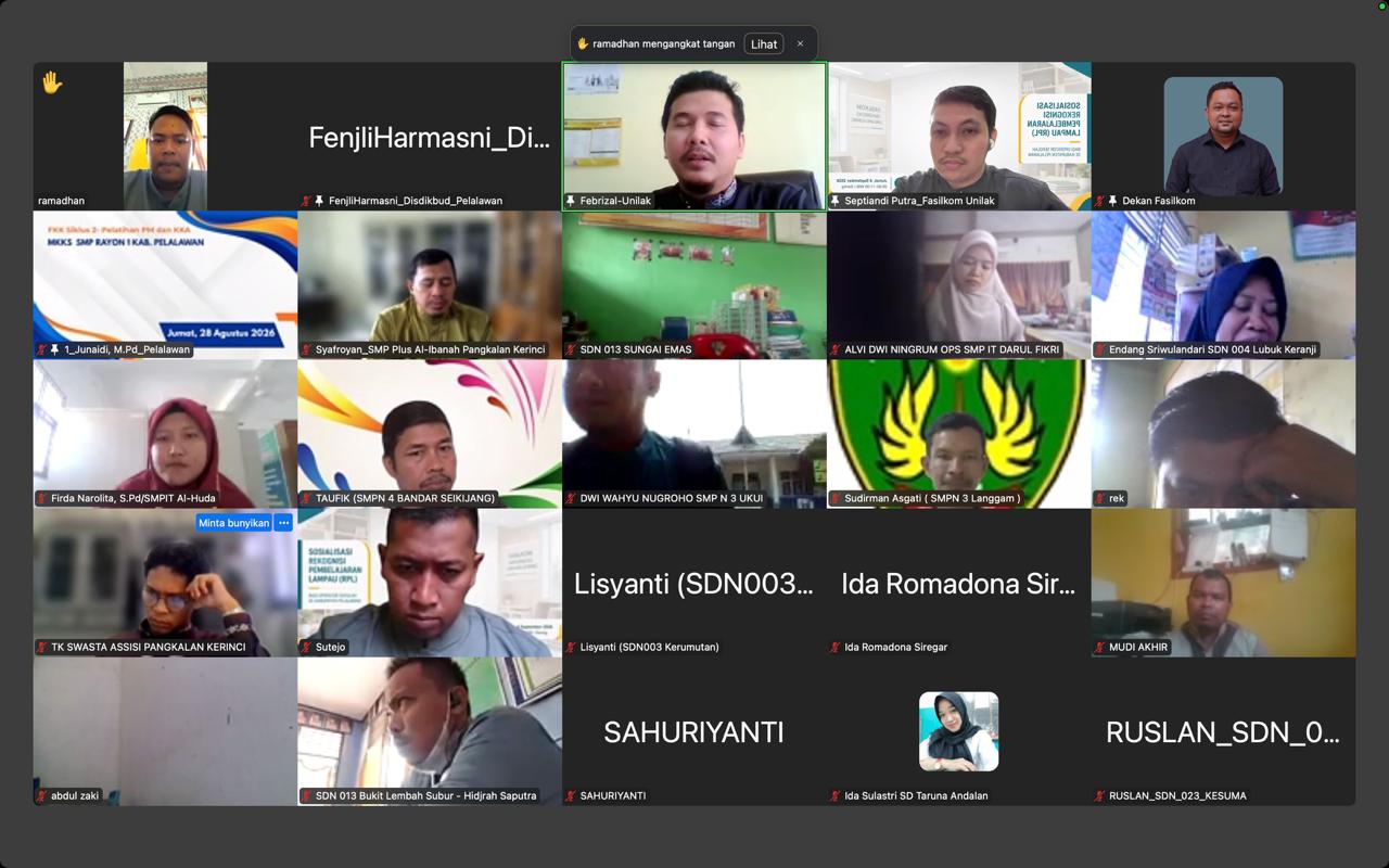 UNILAK Sosialisasi Program RPL untuk Operator Sekolah se Pelalawan: Kuliah S1 2 Tahun & S2 1 Tahu